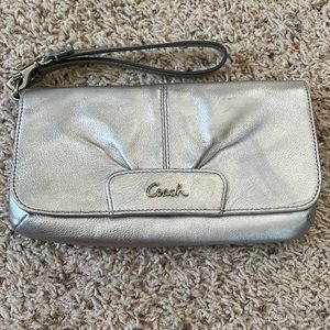 Coach Ashley large leather clutch wristlet/wallet mini bag